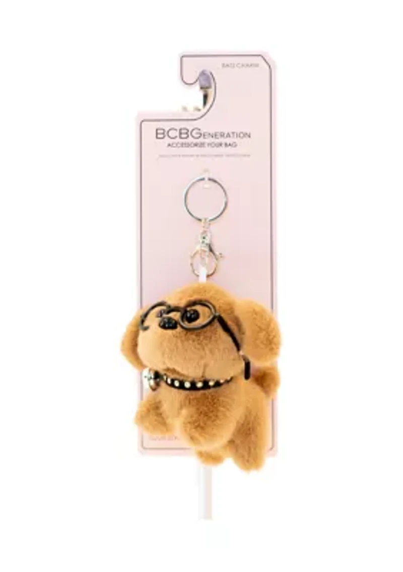 Dog with Glasses and Collar Bag Charm