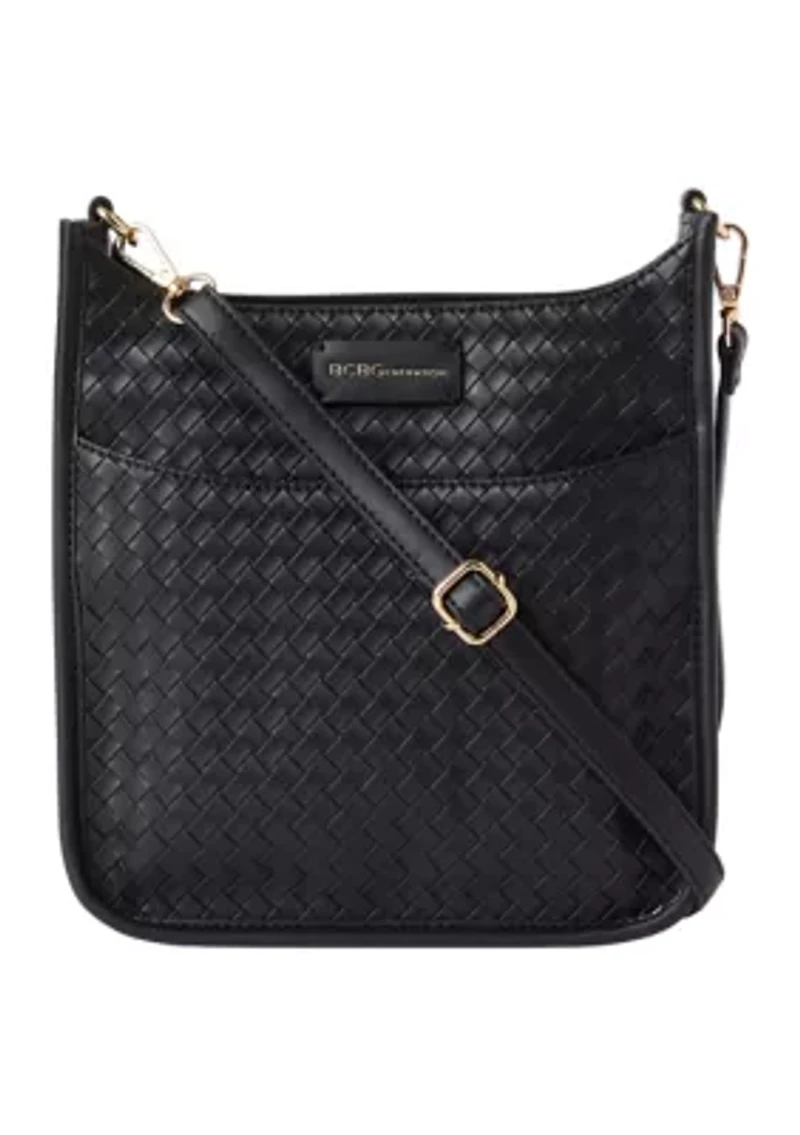 3-Piece Faux Weave Hobo Bag