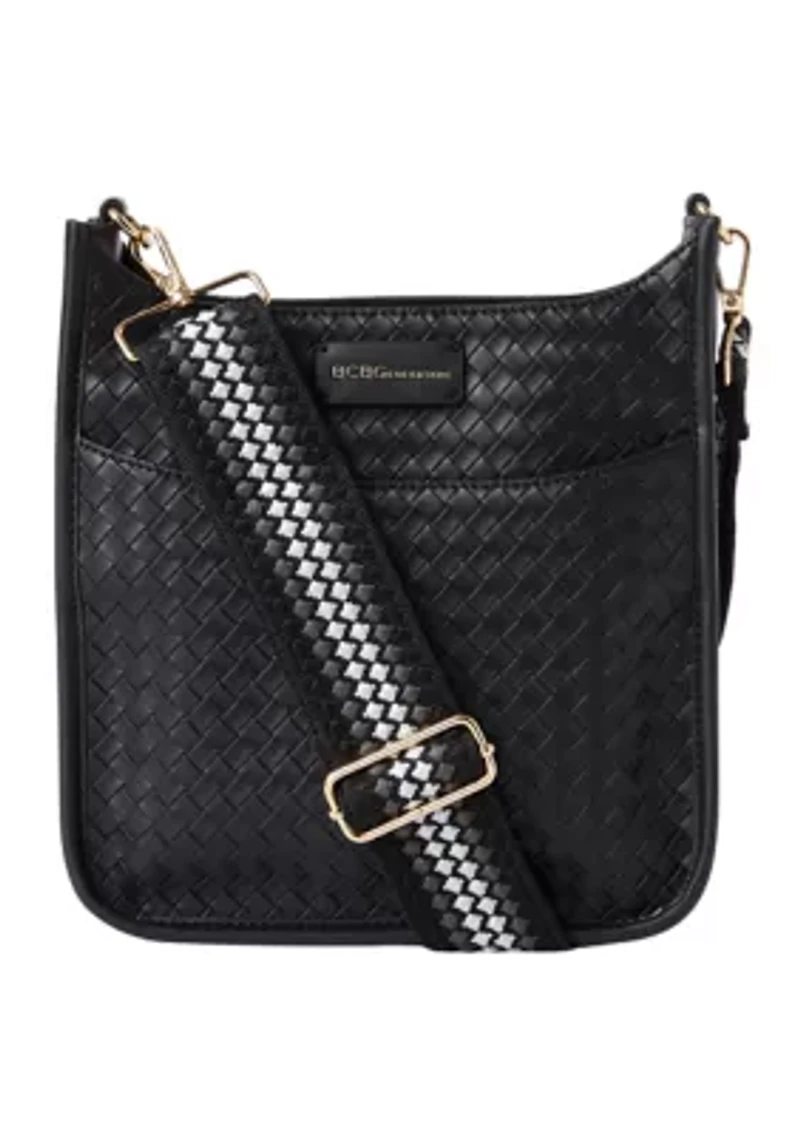 3-Piece Faux Weave Hobo Bag