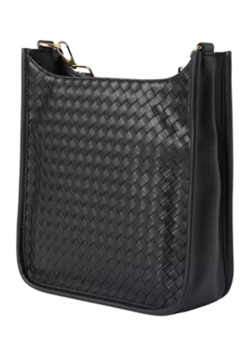 3-Piece Faux Weave Hobo Bag