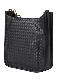 3-Piece Faux Weave Hobo Bag