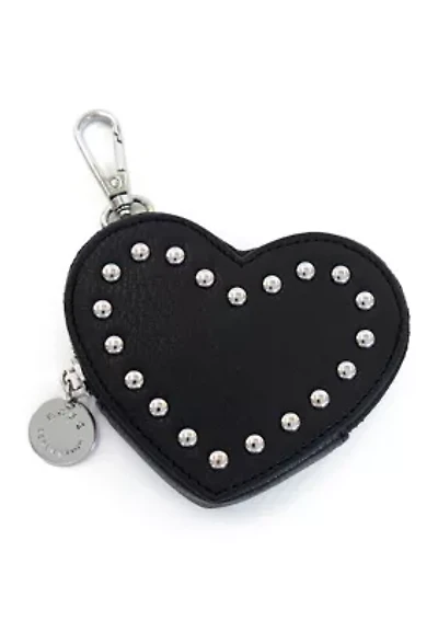 Studded Heart Shaped Bag Charm