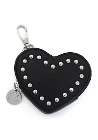Studded Heart Shaped Bag Charm