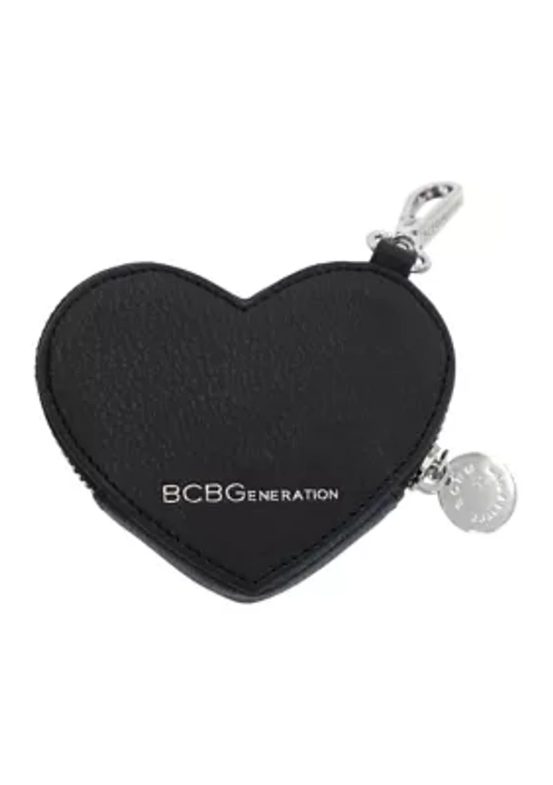 Studded Heart Shaped Bag Charm