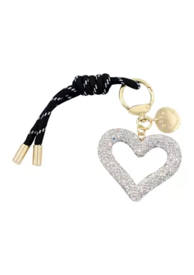 Rhinestone Heart Cable Charm