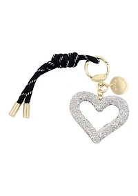 Rhinestone Heart Cable Charm