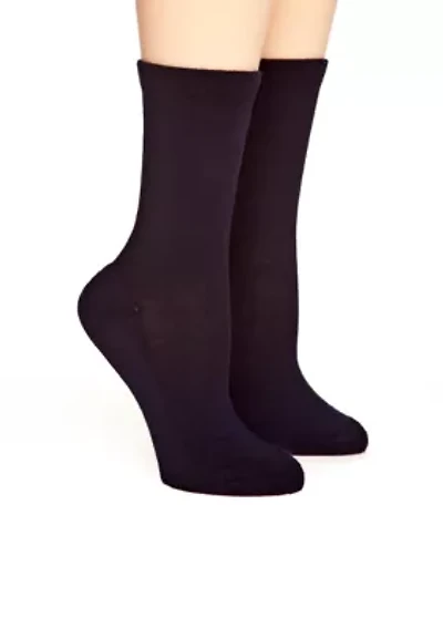 Solid Flat Knit 2 Pack of Socks