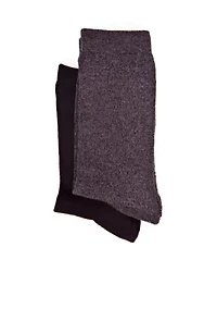 Solid Flat Knit 2 Pack of Socks