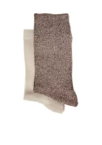 Solid Flat Knit 2 Pack of Socks