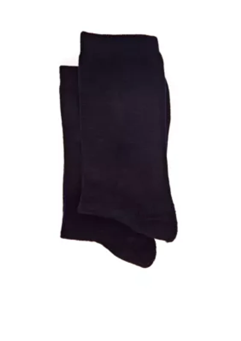 Solid Flat Knit 2 Pack of Socks