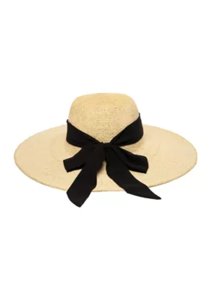 Floppy Hat with Scarf Bow Trim
