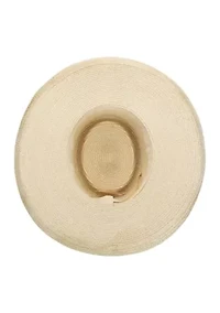 Women's Turned Brim Gambler Hat with Metallic Band