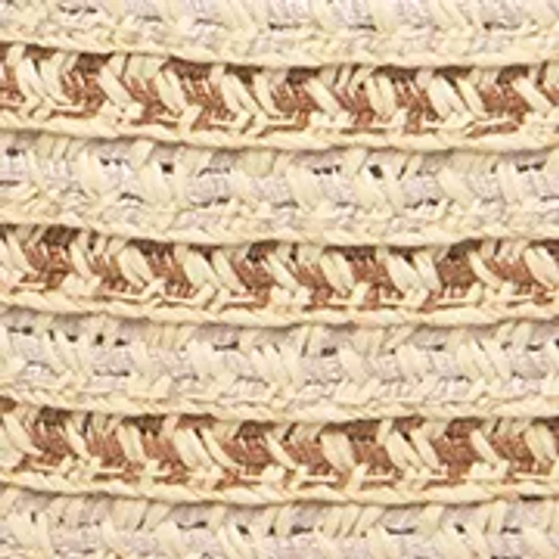 Mixed Paper Braid and Ribbon Around Crown Sun Hat 