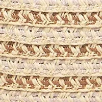 Mixed Paper Braid and Ribbon Around Crown Sun Hat 