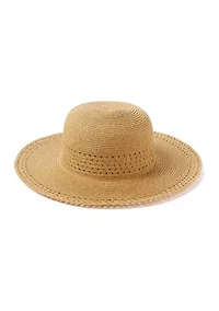 Sun Hat with Open Weave Stripes