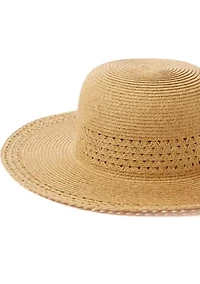 Sun Hat with Open Weave Stripes