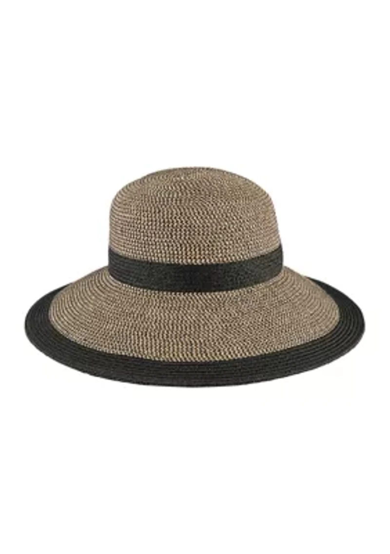 Water Repellent Striped Cloche Hat