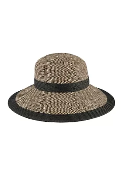 Water Repellent Striped Cloche Hat