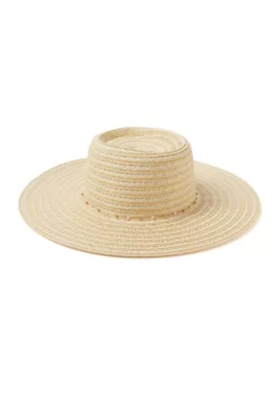 Boater Hat with Dainty Chain