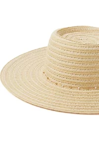 Boater Hat with Dainty Chain