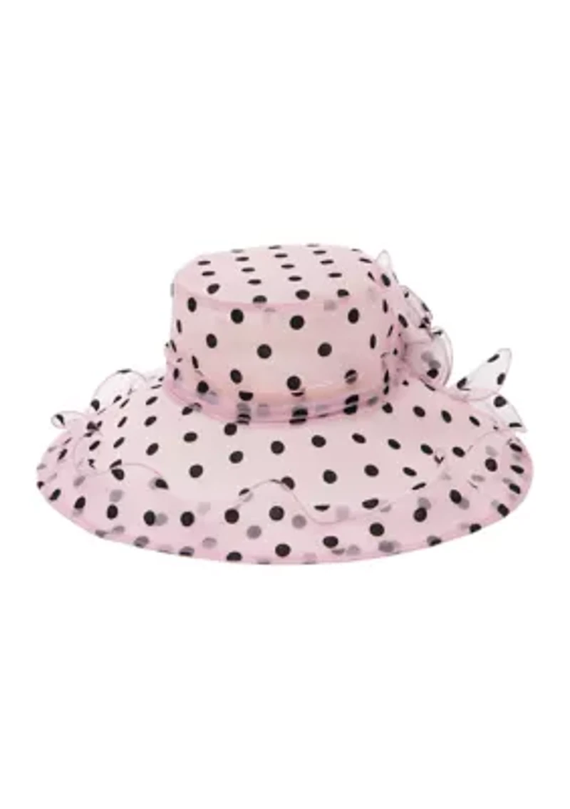 Fushia Stiff Mesh Organza Hat