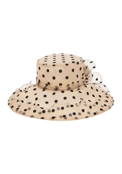 Stiff Mesh Organza Dress Hat with Wire Brim