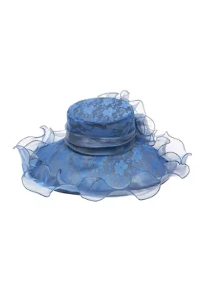 Lace Crown Dress Hat with Organza