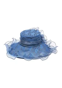 Lace Crown Dress Hat with Organza