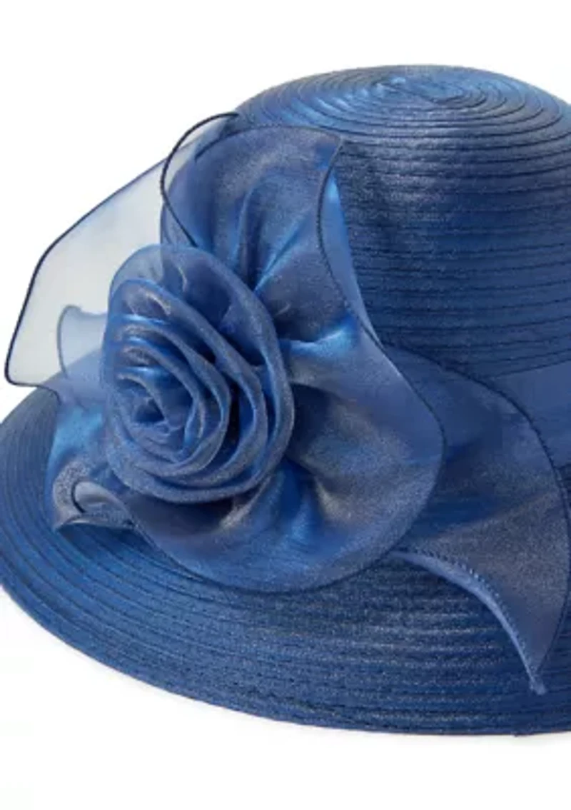 Cloche Hat with Rosette Cluster