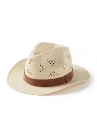 Paper Fedora with Leather Band 