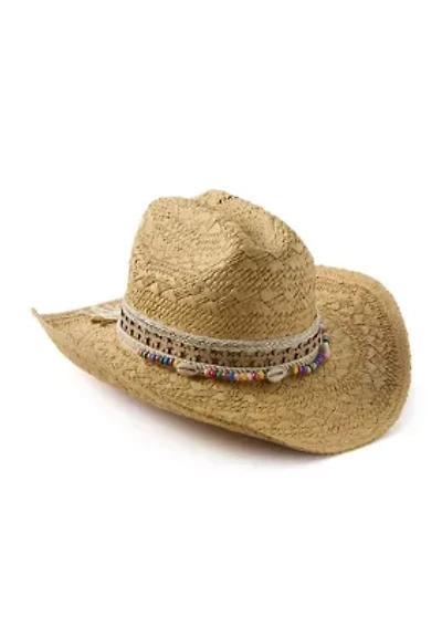 Women's Woven Paper Straw Cattleman's Crease Cowboy Hat