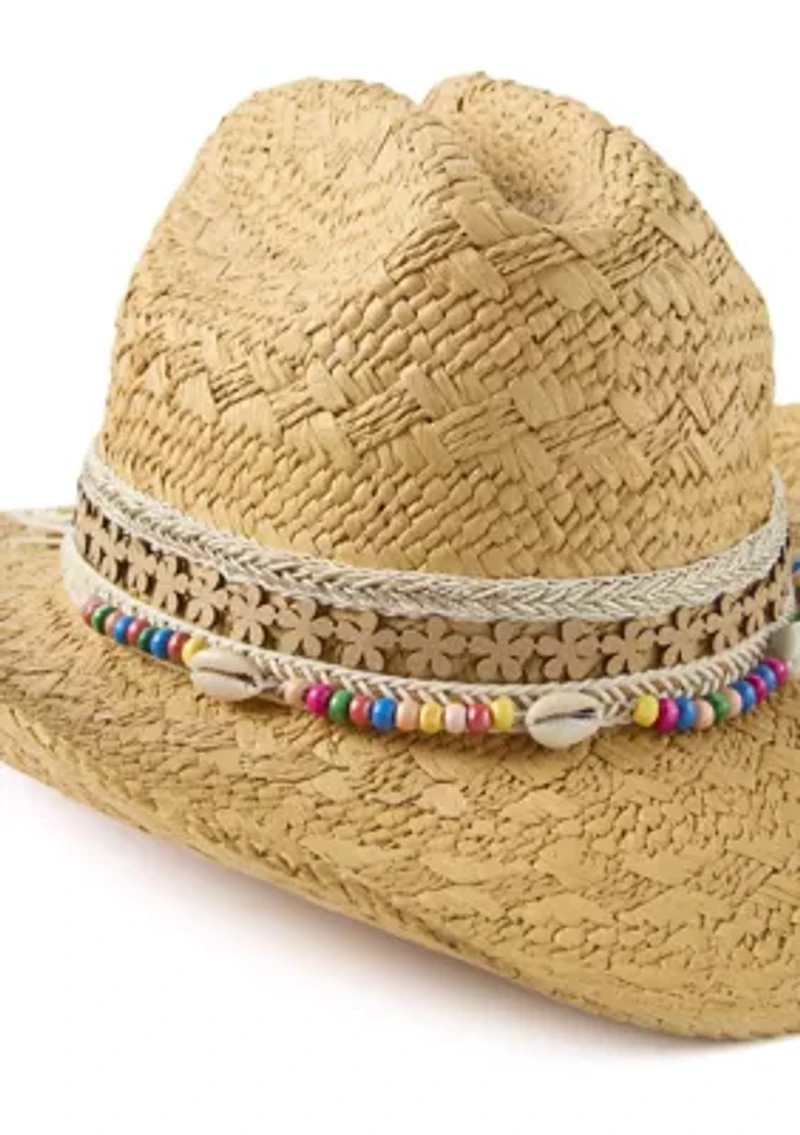 Women's Woven Paper Straw Cattleman's Crease Cowboy Hat