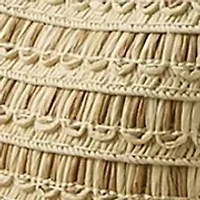 Women’s Looped Crochet Paper Straw Cowboy Hat with Braided Band
