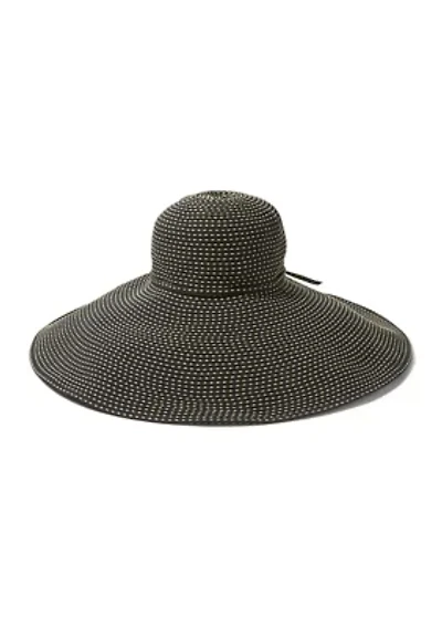 Women's Wide Brim Ribbon Floppy with Ticking