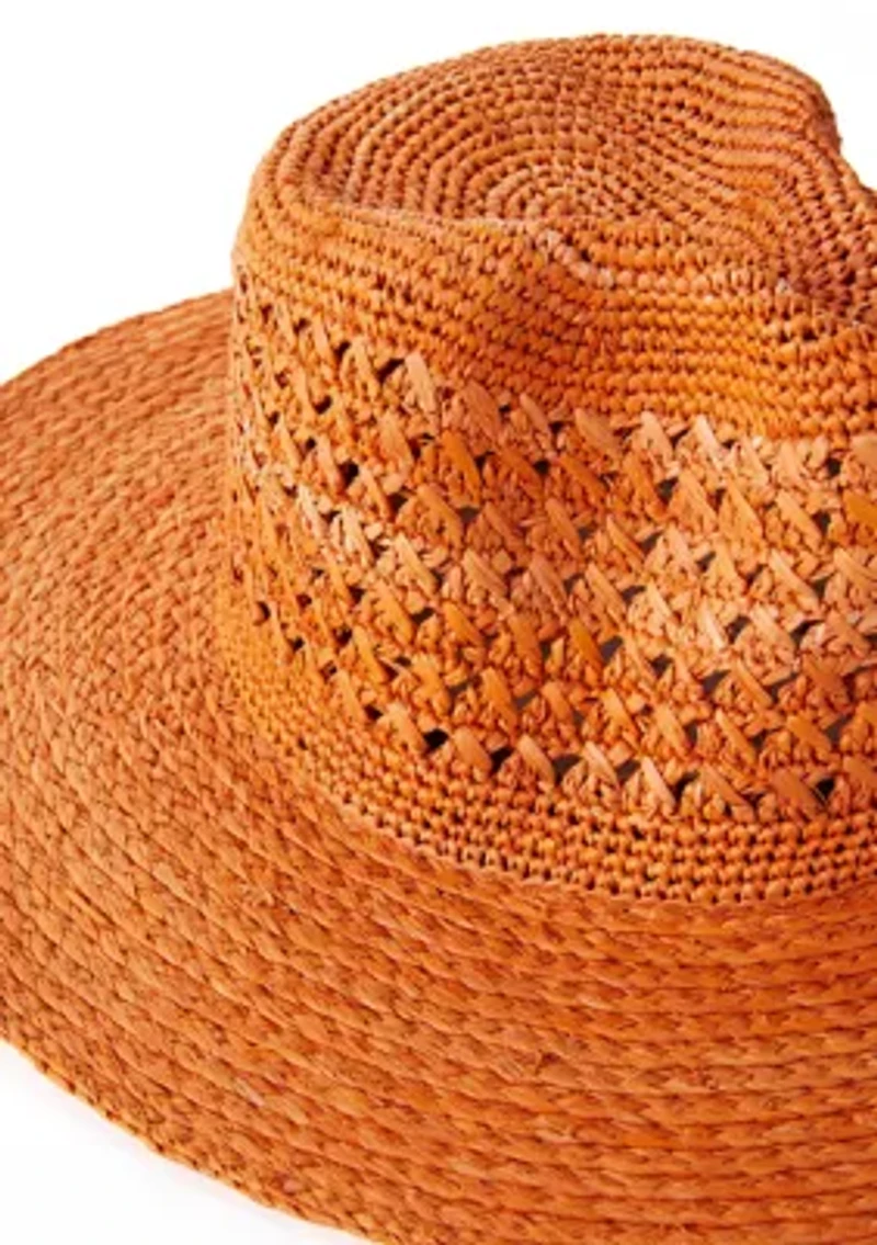  Raffia Fedora with Crochet Crown Braid Brim