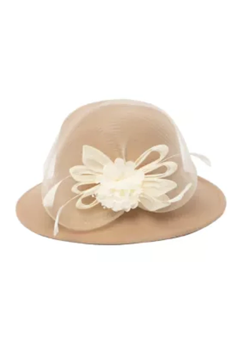 Cloche Hat with Front Cluster 