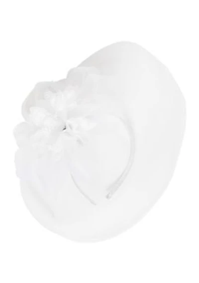 Mesh Disc Fascinator with Floral Trim