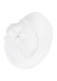 Mesh Disc Fascinator with Floral Trim