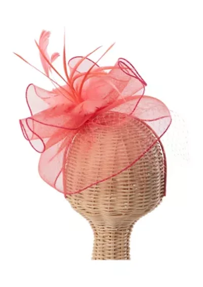 Fascinator Headband with Dainty Feather/Floral Center Accent