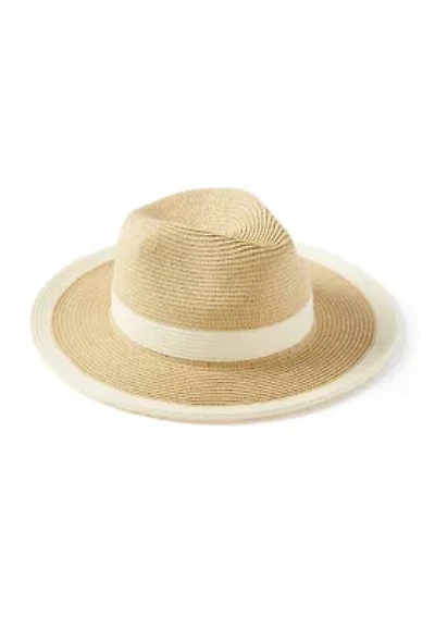 Women's Water-Repellent Striped Fedora 