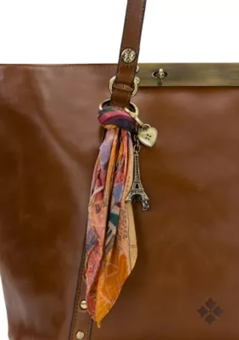 Eiffel Tower Mini Scarf Bag Charm - Paris Map