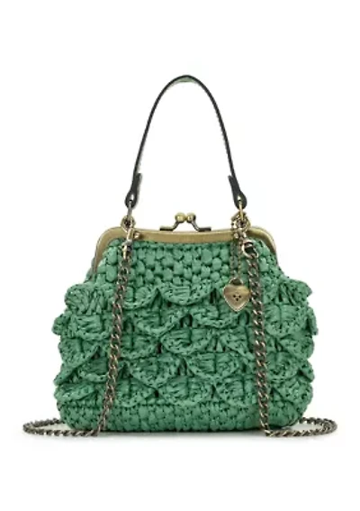 Mini Laureana Chain Scalloped Raffia Crossbody Bag