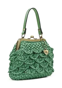 Mini Laureana Chain Scalloped Raffia Crossbody Bag