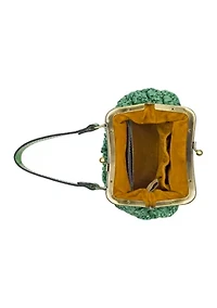 Mini Laureana Chain Scalloped Raffia Crossbody Bag