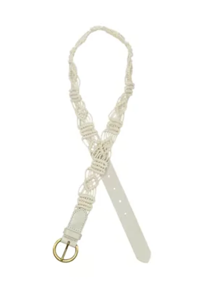 Miramas Macrame Belt Rope and Leather