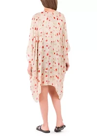Short Ruana Cover-Up - Parisian Strawberry