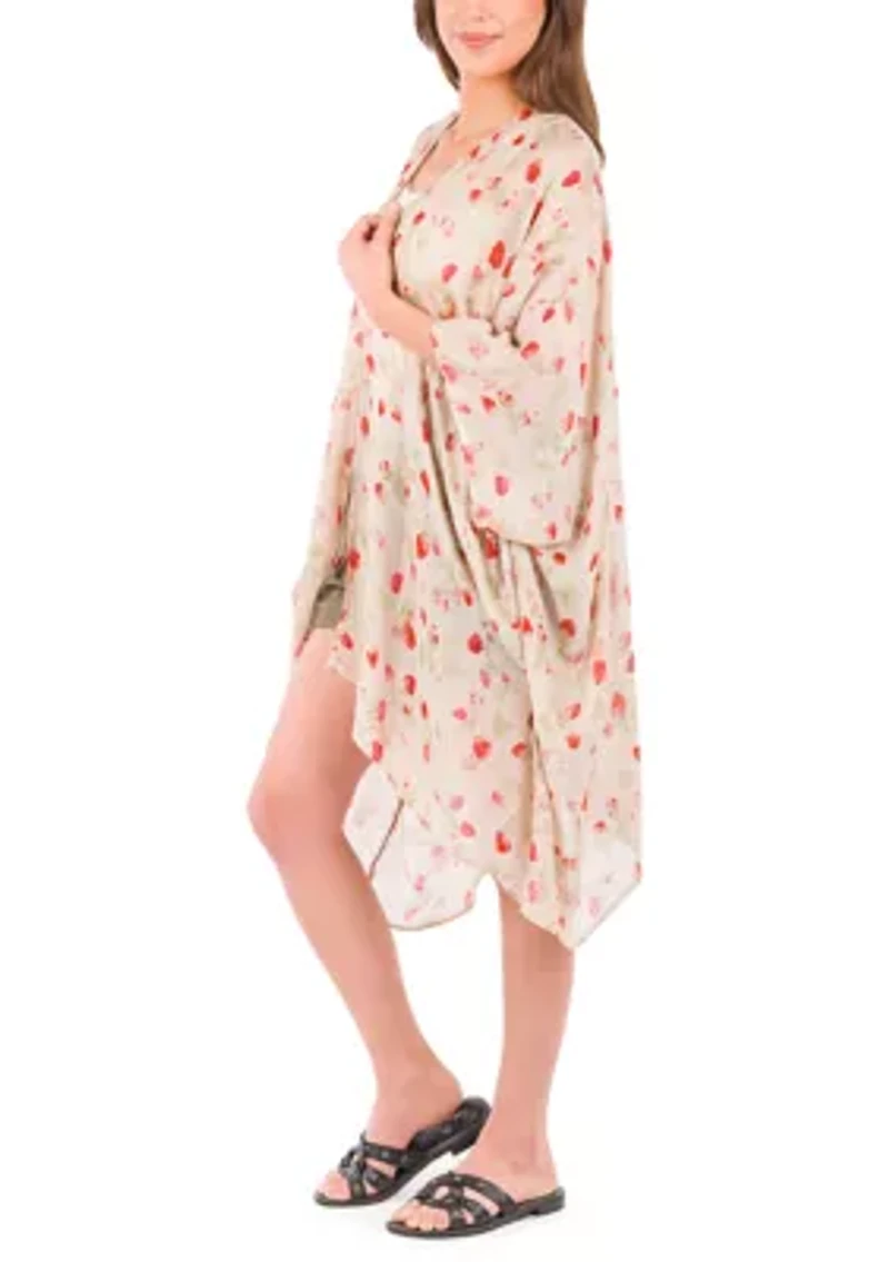 Short Ruana Cover-Up - Parisian Strawberry