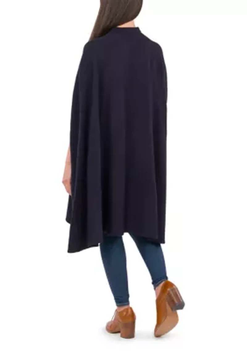 Women's Collar Cape with Pom Poms