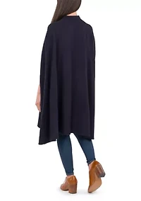 Women's Collar Cape with Pom Poms