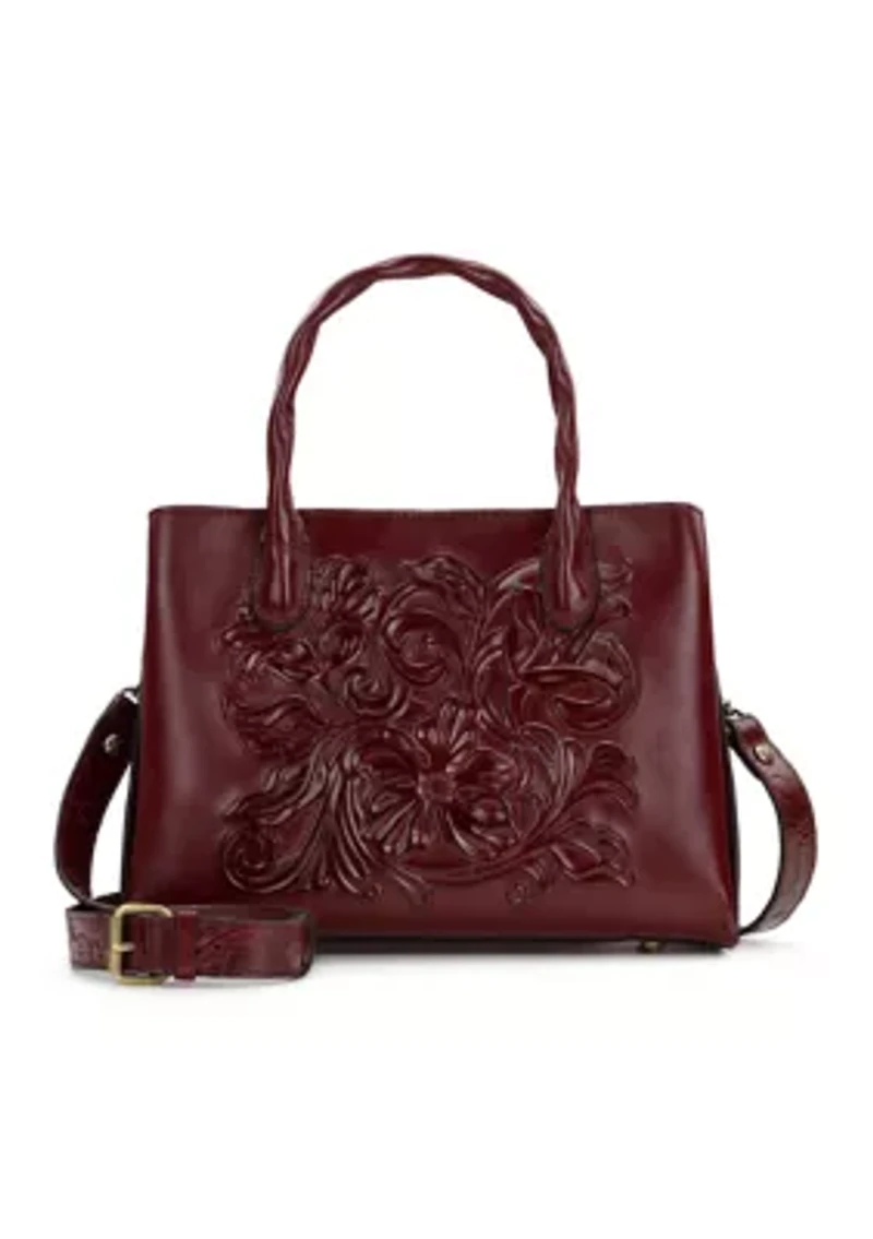 Genovese Top Handle Crossbody with Tooled Strap